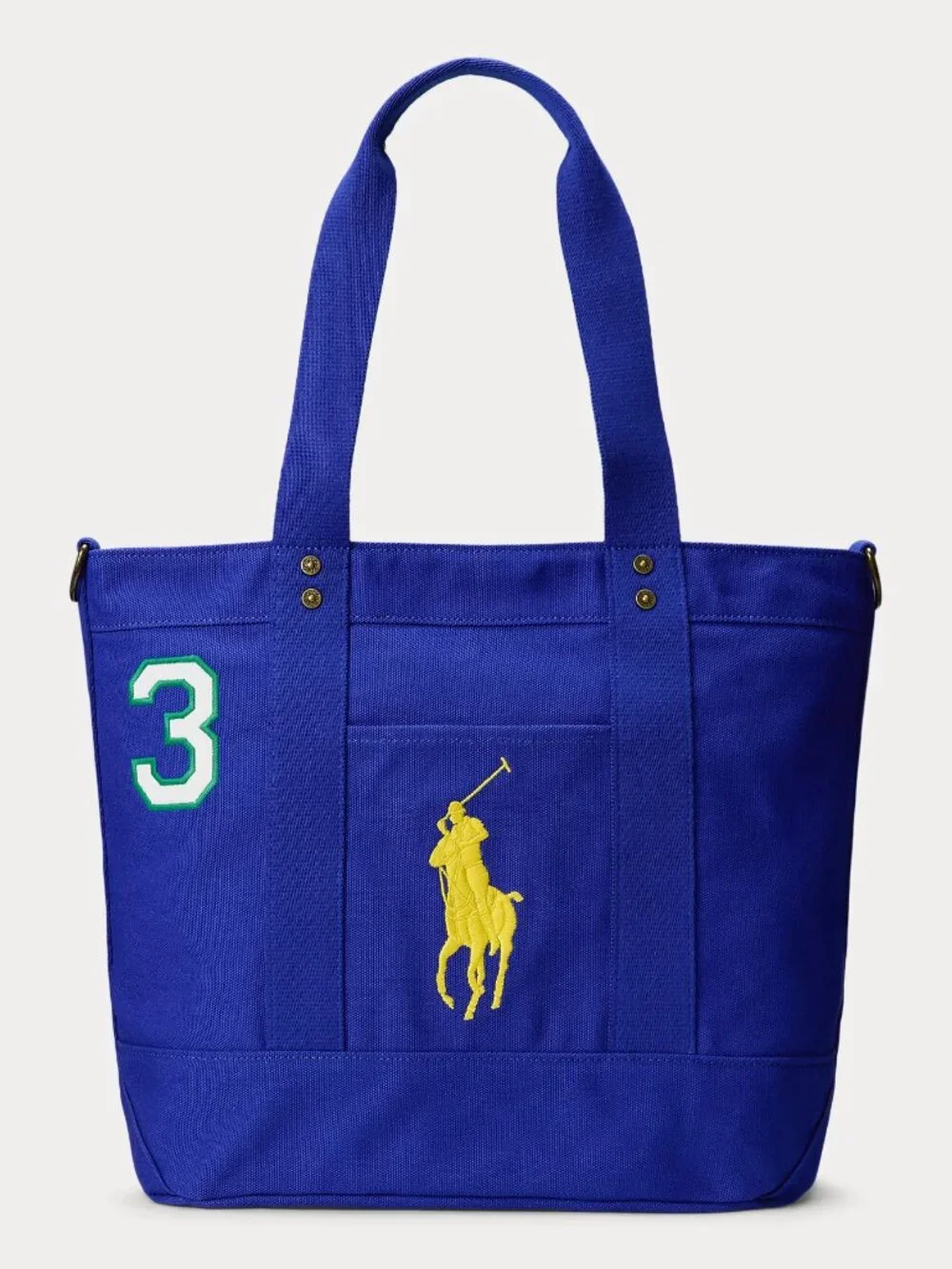 Ralph Lauren Big Pony Cotton Canvas Large Tote New Sapphire 12